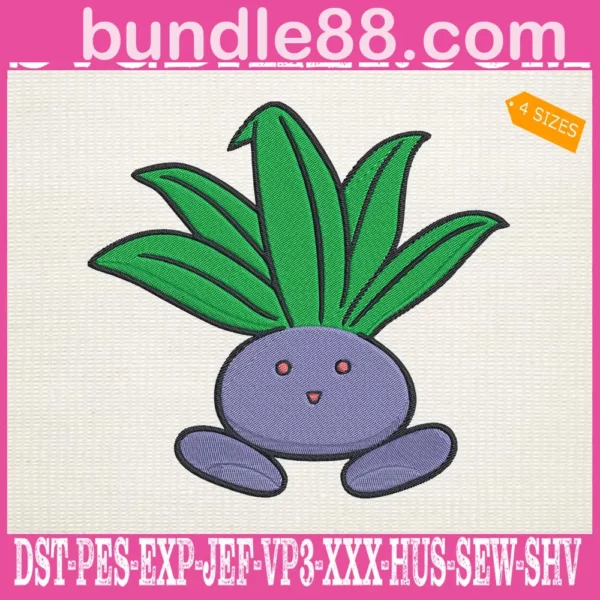 Oddish Pokemon Embroidery Design