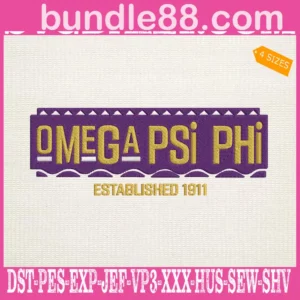 Omega Psi Phi Embroidery Files