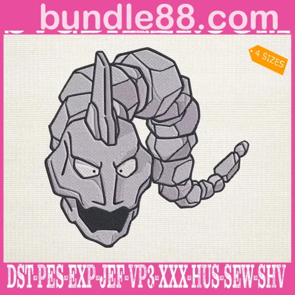 Onix Pokemon Embroidery Design