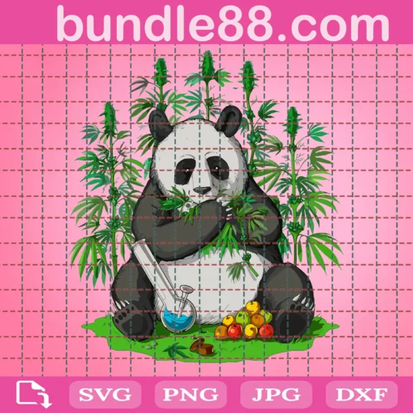 Panda Bear Weed Weed Hippie Trending Svg