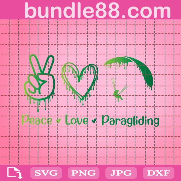 Paragliding Svg, Peace Love Paragliding Svg