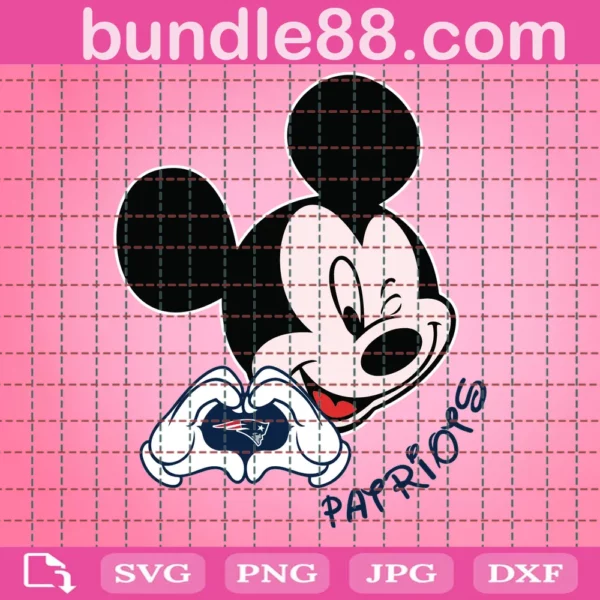 Patriots Mickey Mouse Football Svg