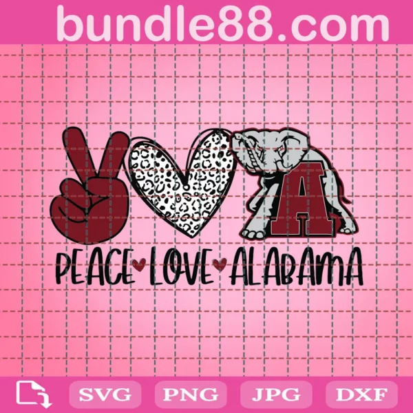Peace Love Alabama Svg