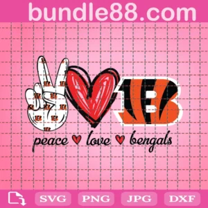 Peace Love Bengals Svg