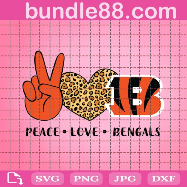 Peace Love Bengals Svg