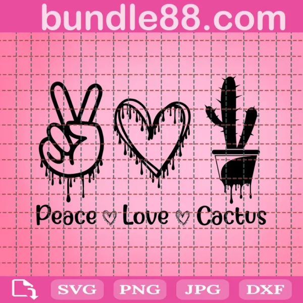 Peace Love Cactus Svg