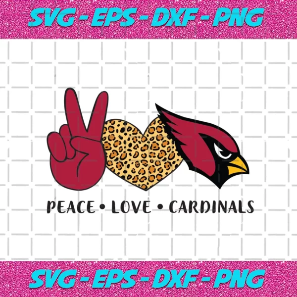 Peace Love Cardinals Svg