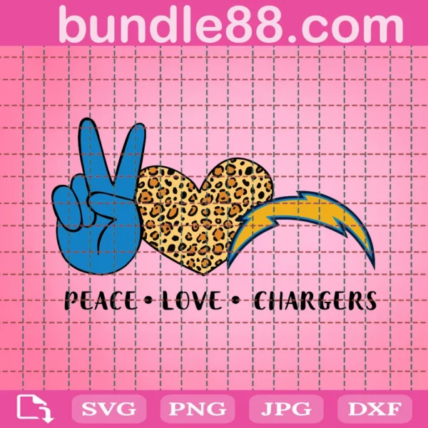 Peace Love Chargers Svg