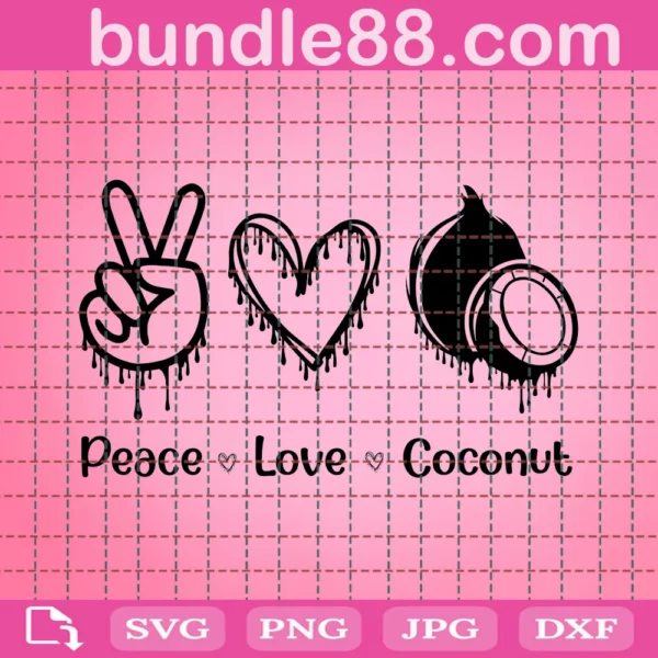 Peace Love Coconut Svg