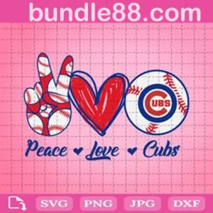 Peace Love Cubs Svg