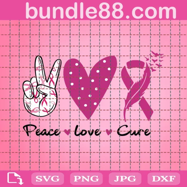 Peace Love Cure Svg