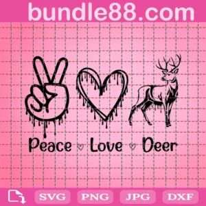 Peace Love Deer Svg