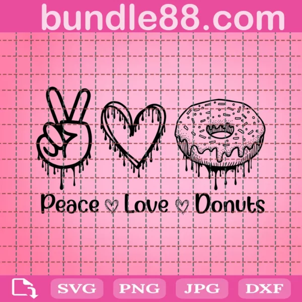 Peace Love Donuts Svg