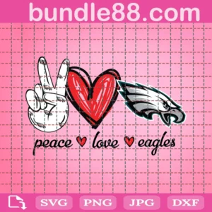 Peace Love Eagles Svg