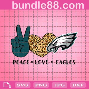 Peace Love Eagles Svg