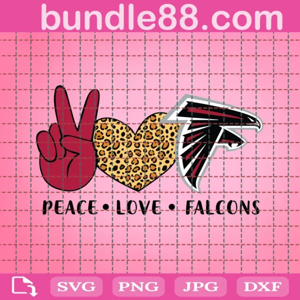 Peace Love Falcons Svg