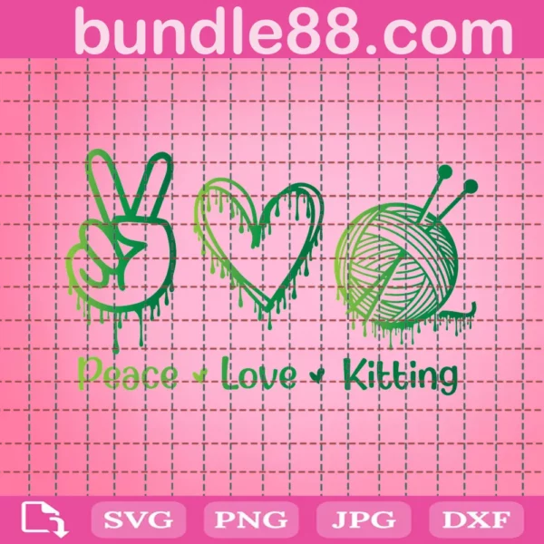 Peace Love Knitting Svg