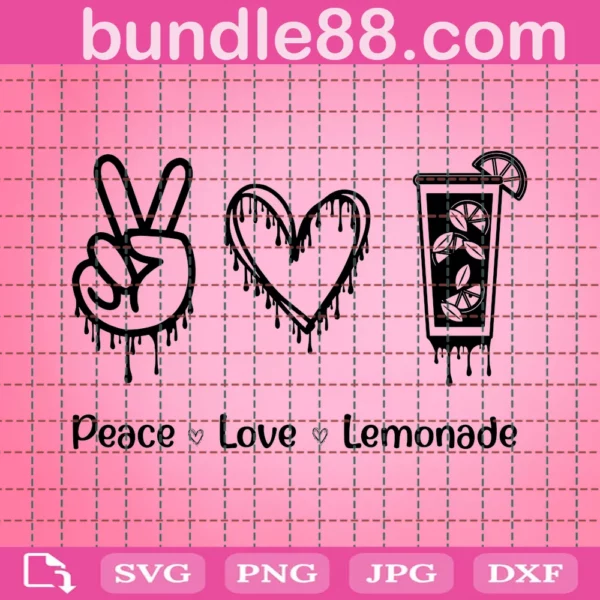 Peace Love Lemonade Svg