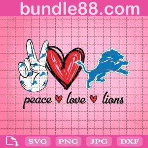 Peace Love Lions Svg