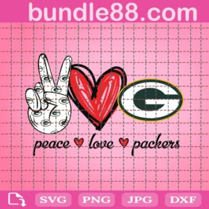 Peace Love Packers Svg