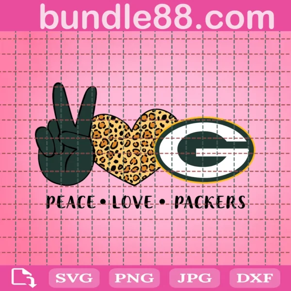 Peace Love Packers Svg