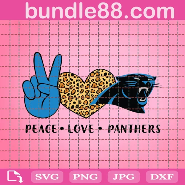 Peace Love Panthers Svg