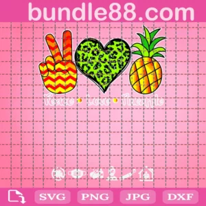 Peace Love Pineapple Svg