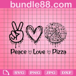 Peace Love Pizza Svg