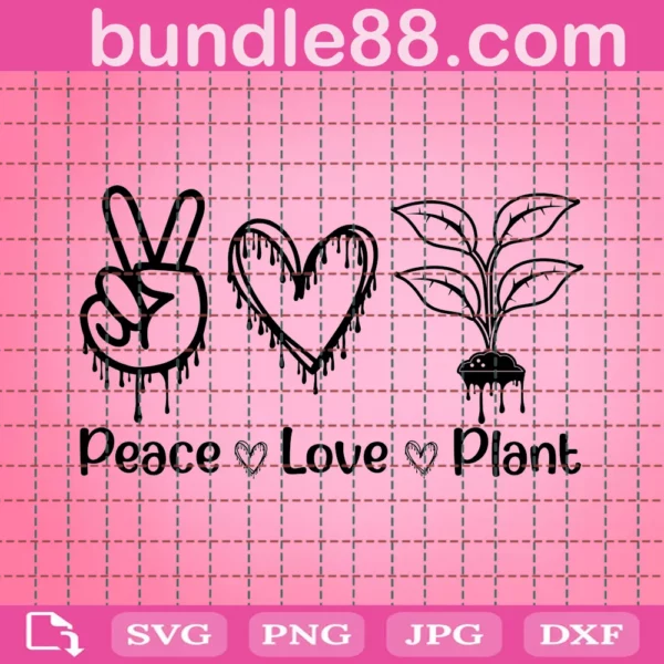 Peace Love Plant Svg