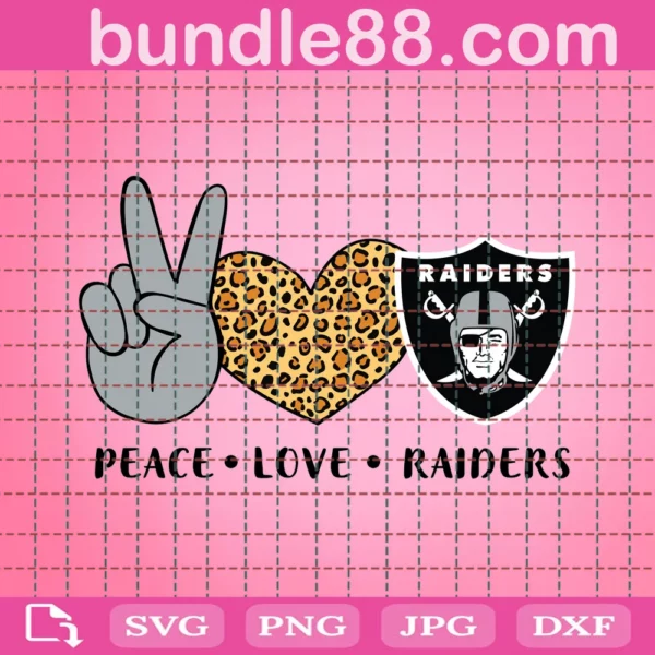 Peace Love Raiders Svg