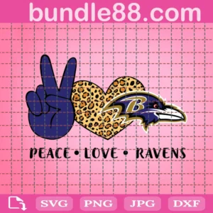 Peace Love Ravens Svg