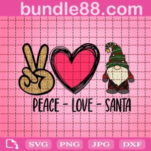 Peace Love Santa Svg