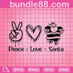 Peace Love Santa Svg