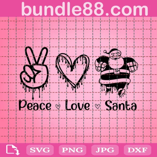 Peace Love Santa Svg