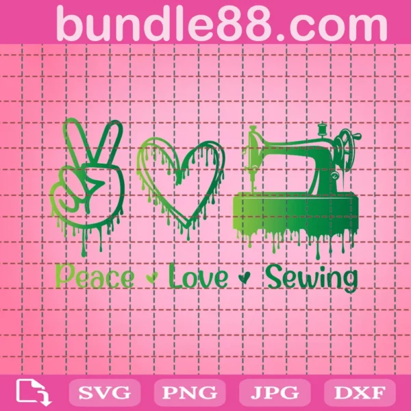 Peace Love Sewing Svg