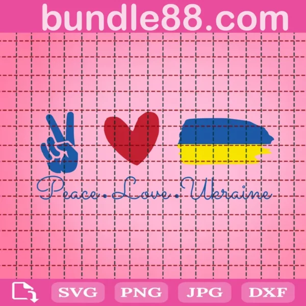 Peace Love Ukraine Svg