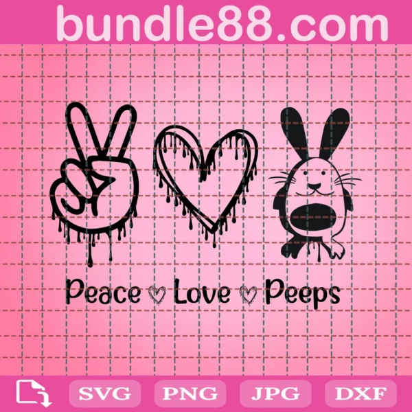 Peeps Svg, Peace Love Svg