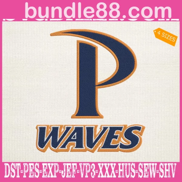 Pepperdine Waves Embroidery Files