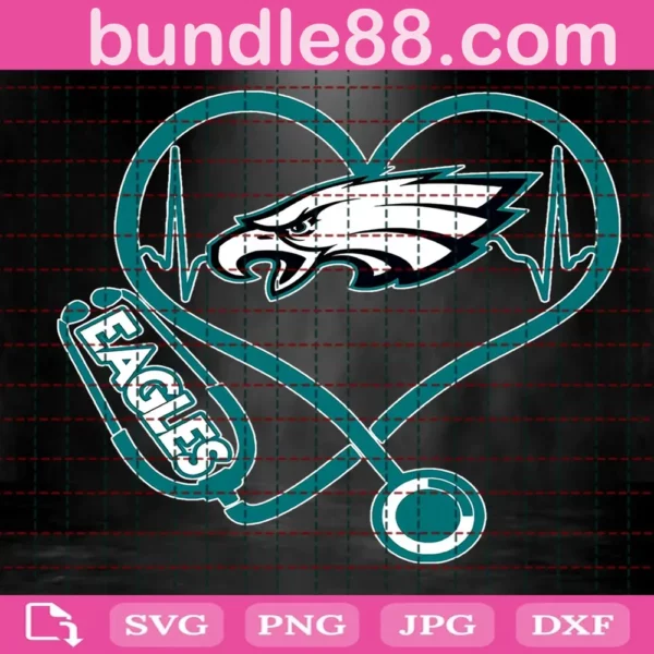Philadelphia Eagles Heart Stethoscope Svg