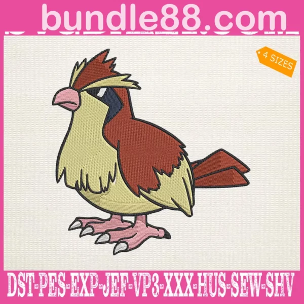 Pidgey Pokemon Embroidery Design