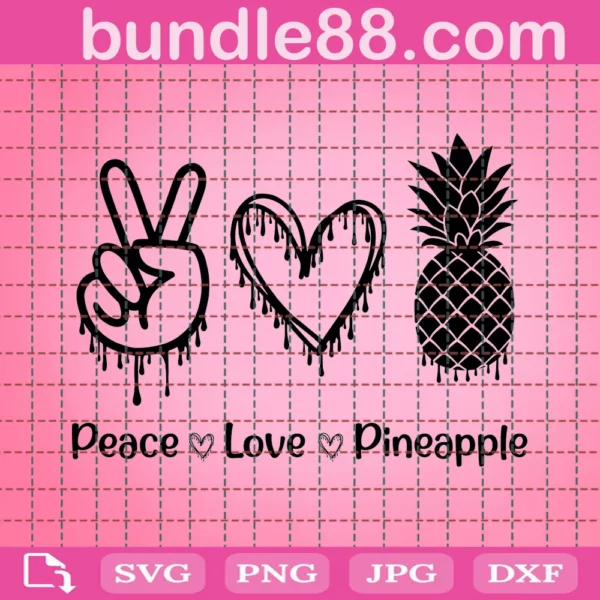 Pineapple Svg, Peace Love Pineapple Svg