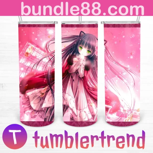 Pink Manga Princess 20oz Tumbler Skinny