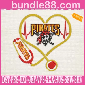 Pittsburgh Pirates Nurse Stethoscope Embroidery Files