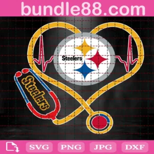 Pittsburgh Steelers Heart Stethoscope Svg