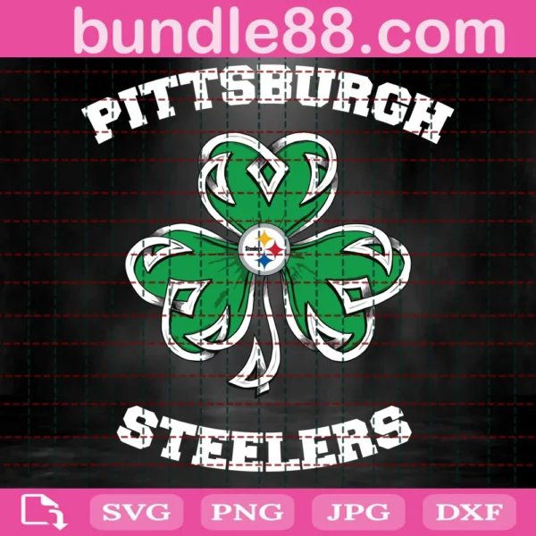 Pittsburgh Steelers Lucky Clover Svg