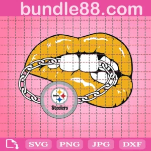 Pittsburgh Steelers Sexy Lips Mouth Bite Chain Svg