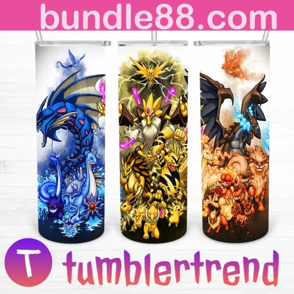 Pokemon Go Characters 20oz Tumbler Skinny