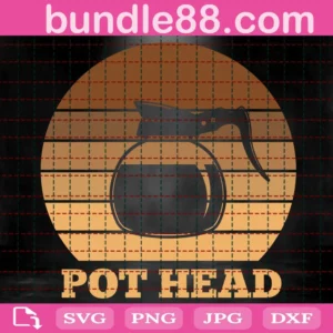 Pot Head Svg, Coffee Pot Head Svg