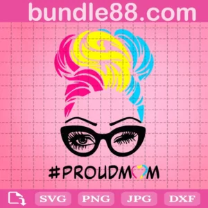 Proud Mom Messy Bun Mommy Pansexual Lgbt Pride Svg