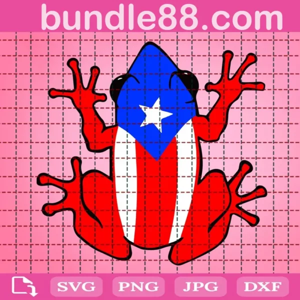 Puerto Rico Rican Frog Svg